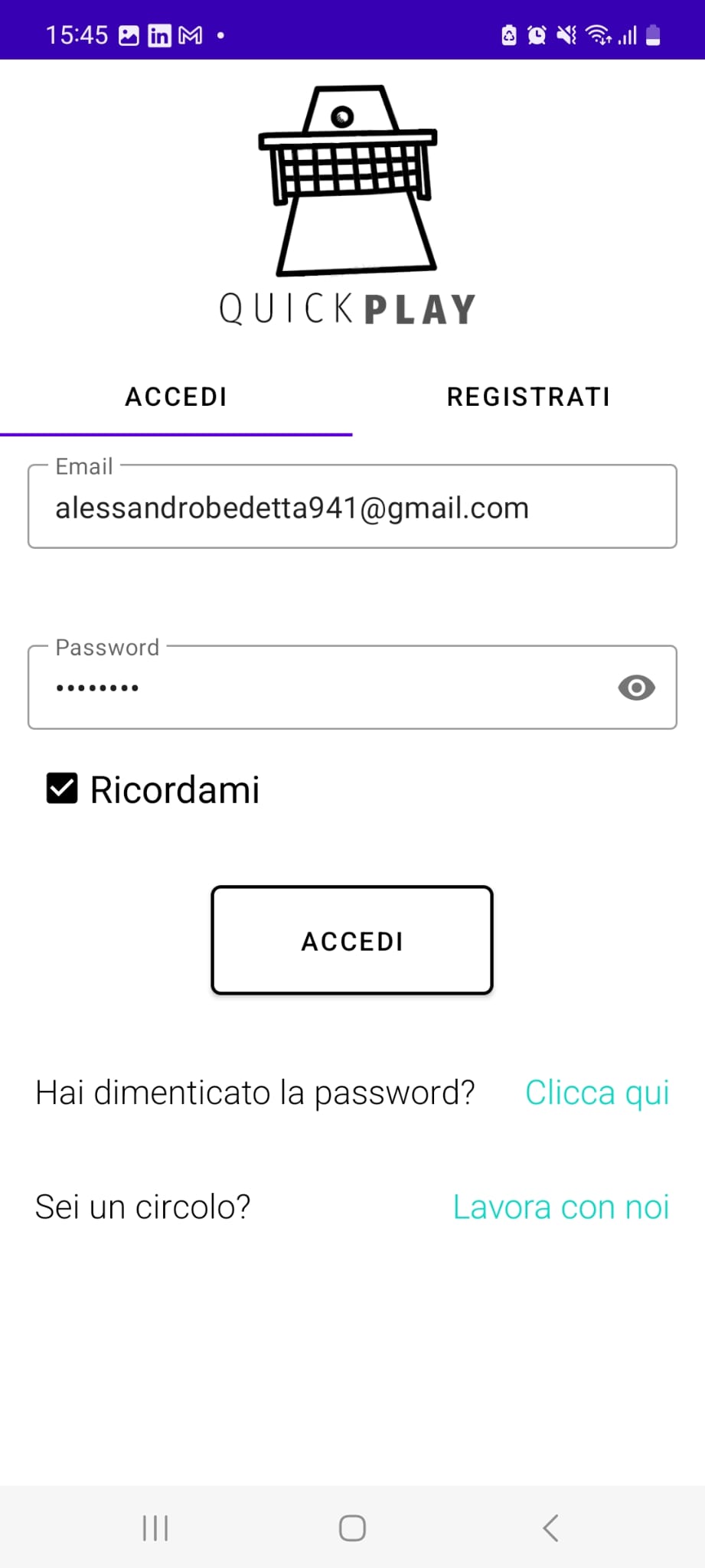 Prenotazione campi sportivi