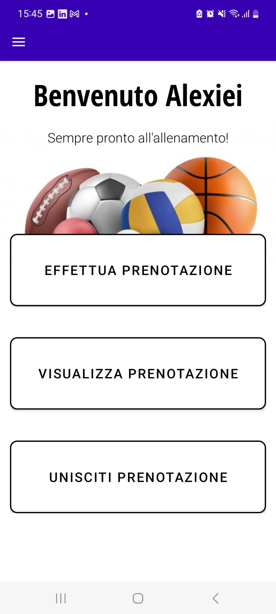 Prenotazione campi sportivi